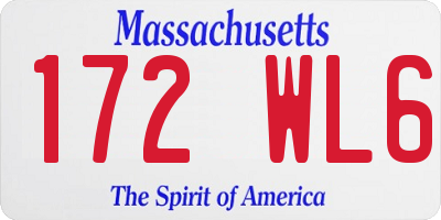 MA license plate 172WL6