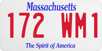MA license plate 172WM1
