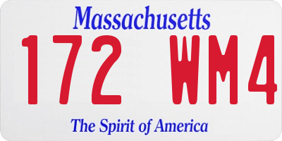 MA license plate 172WM4
