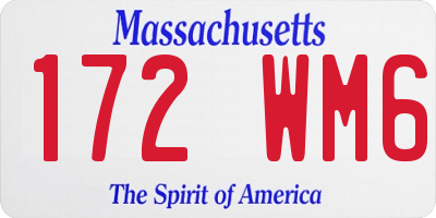 MA license plate 172WM6