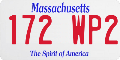 MA license plate 172WP2
