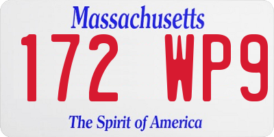 MA license plate 172WP9