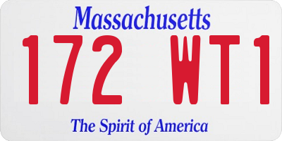 MA license plate 172WT1
