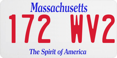 MA license plate 172WV2