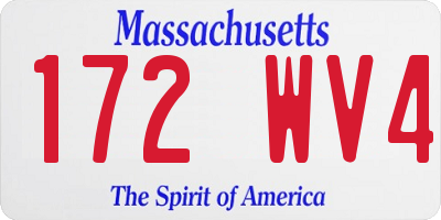 MA license plate 172WV4