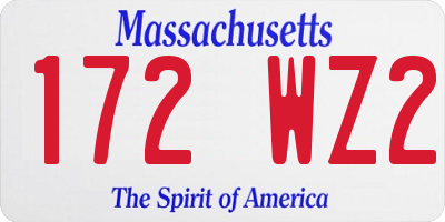 MA license plate 172WZ2
