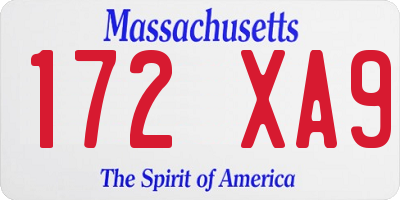 MA license plate 172XA9