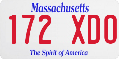 MA license plate 172XD0