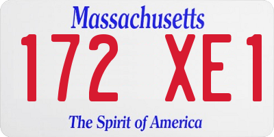 MA license plate 172XE1