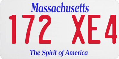 MA license plate 172XE4