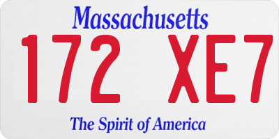 MA license plate 172XE7