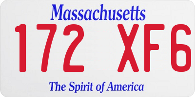MA license plate 172XF6