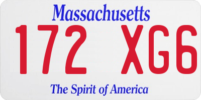 MA license plate 172XG6