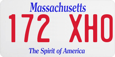MA license plate 172XH0