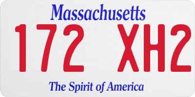 MA license plate 172XH2