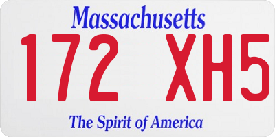MA license plate 172XH5