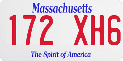 MA license plate 172XH6