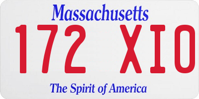 MA license plate 172XI0