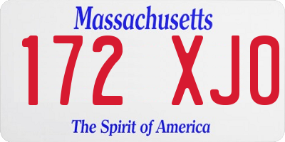 MA license plate 172XJ0
