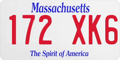 MA license plate 172XK6