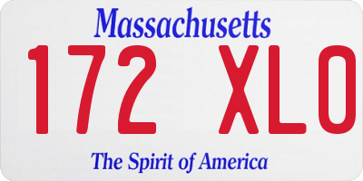 MA license plate 172XL0