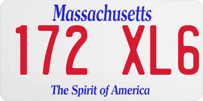 MA license plate 172XL6