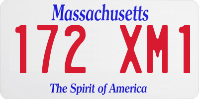 MA license plate 172XM1