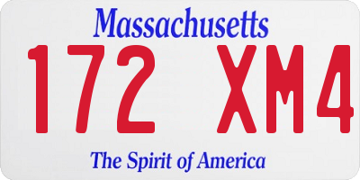 MA license plate 172XM4