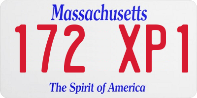 MA license plate 172XP1