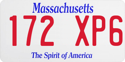 MA license plate 172XP6