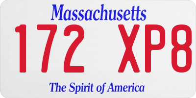 MA license plate 172XP8