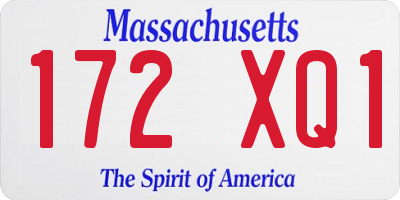 MA license plate 172XQ1