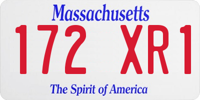MA license plate 172XR1