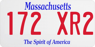 MA license plate 172XR2