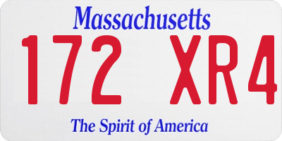 MA license plate 172XR4