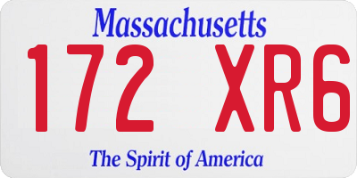 MA license plate 172XR6