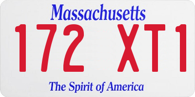 MA license plate 172XT1