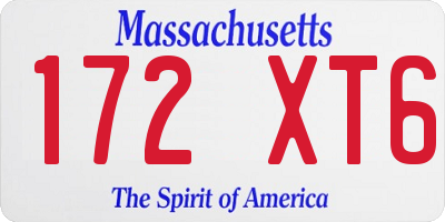 MA license plate 172XT6