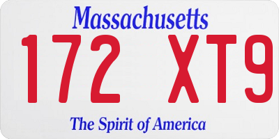MA license plate 172XT9