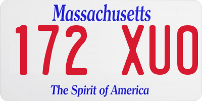 MA license plate 172XU0