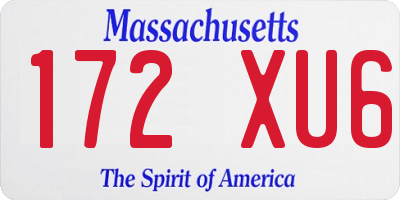 MA license plate 172XU6