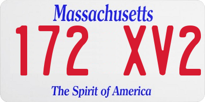 MA license plate 172XV2
