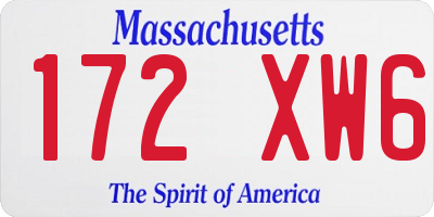 MA license plate 172XW6