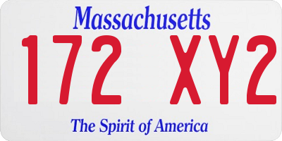 MA license plate 172XY2