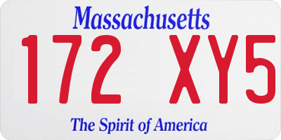 MA license plate 172XY5