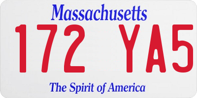 MA license plate 172YA5