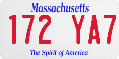 MA license plate 172YA7