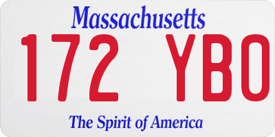 MA license plate 172YB0