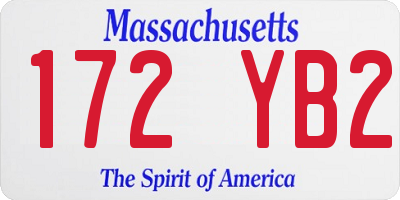MA license plate 172YB2