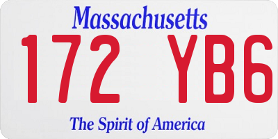 MA license plate 172YB6